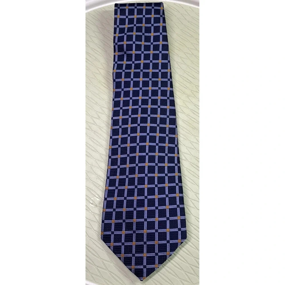 ROBERT TALBOTT Men's Tie NORDSTROM‎ 100% Silk Handmade Blue&Orange